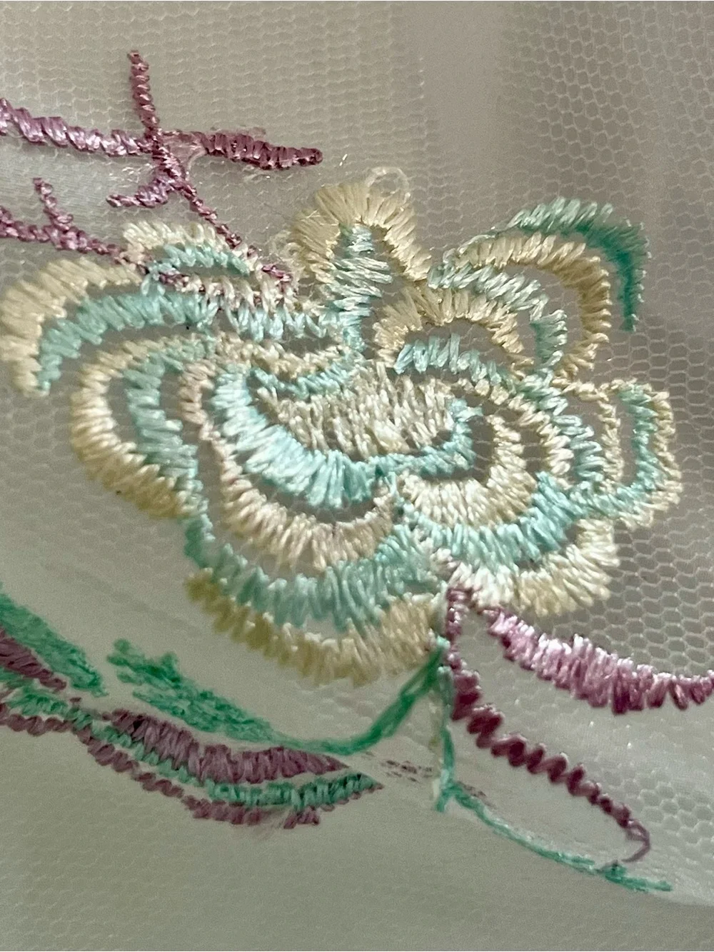 Coquette Couture Lavender Embroidered Shower Cap – White/Purple – NWT